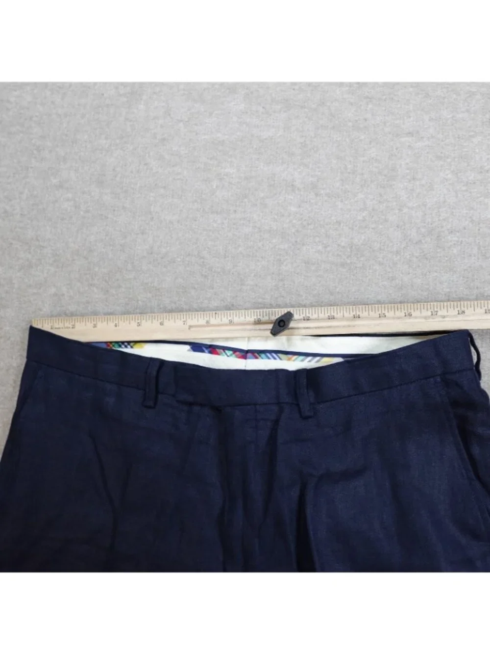 Polo Ralph Lauren Mens Pants 38 x 32 Blue Navy Solid 100% Linen Preston